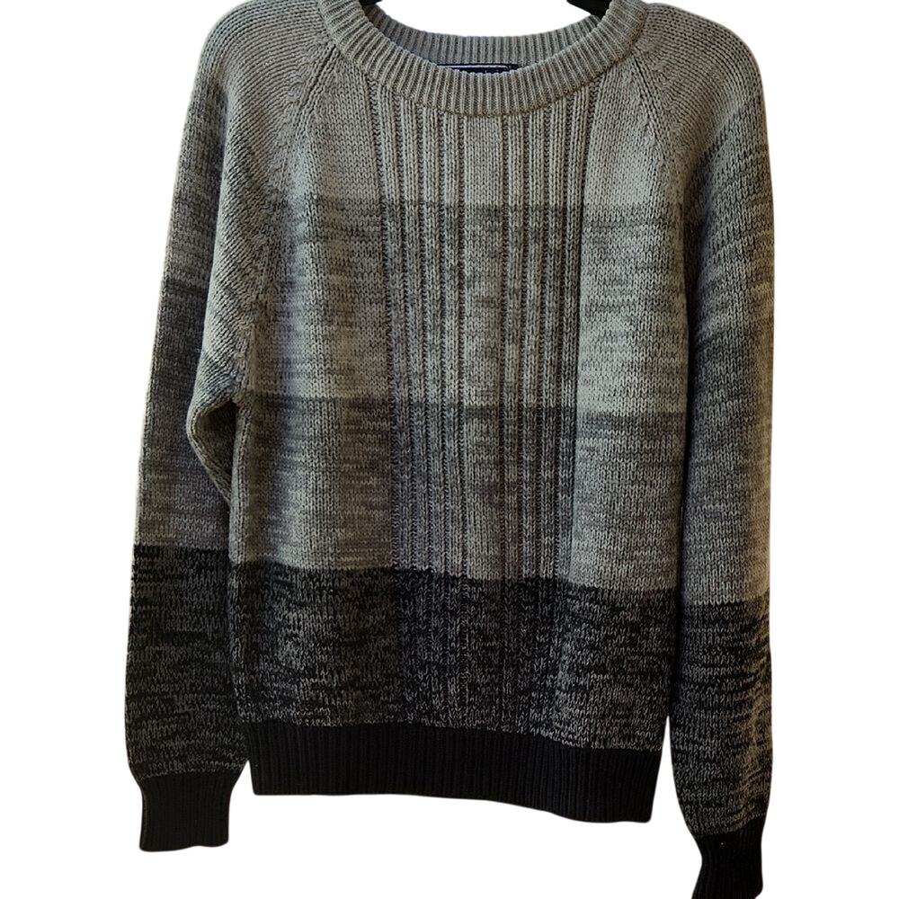 Barnaby Stylish Gray and Black Crewneck Sweater for Men large